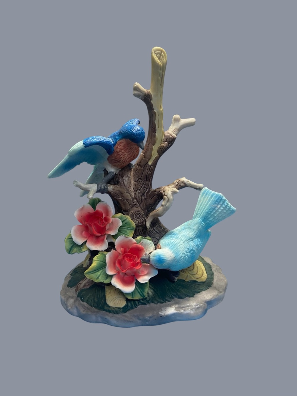Vintage Porcelain Bluebird Hand-Painted Bisque 8”